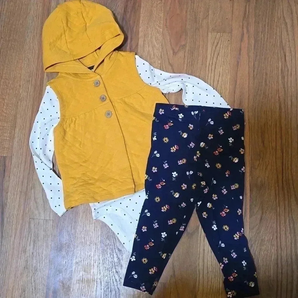 Carter's little girl vest 3 piece set